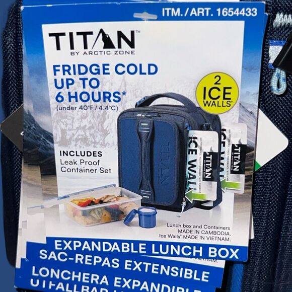 NWT Titan Arctic Zone Ultra Lunch Box Storage Expandable Blue Water Repellent - Picture 7 of 7